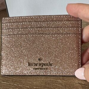 Kate Spade Rose Gold Glitter Card Holder